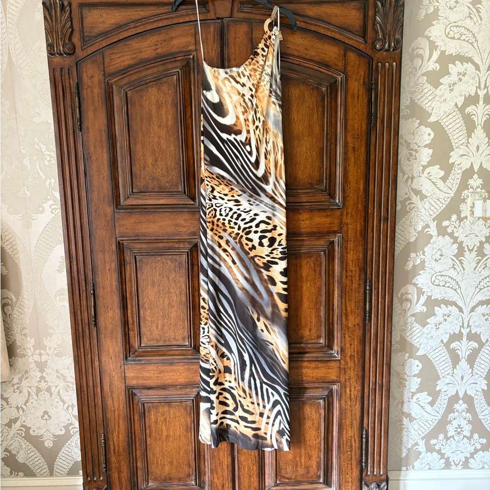 Cache Animal Print Maxi Dress - Brown, Black, White